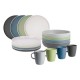 Brunner Dolomit 16 piece melamine dinner set with colourful plates bowls and mugs for camping caravan and outdoor dining