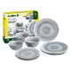 Brunner Pearl Midday 12 piece anti slip melamine dinnerware set with bowls plates and retail packaging for campervan caravan and RV kitchens