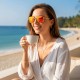 CATERSIDE Punk Rectangle Rimless Sunglasses CATERSIDE Punk Rectangle Rimless Sunglasses