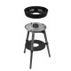 Dometic CADAC Carri Chef 40 portable gas BBQ grill with lid open and tripod stand for outdoor cooking