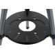 Dometic CADAC Carri Chef 40 portable gas BBQ grill with lid open and tripod stand for outdoor cooking