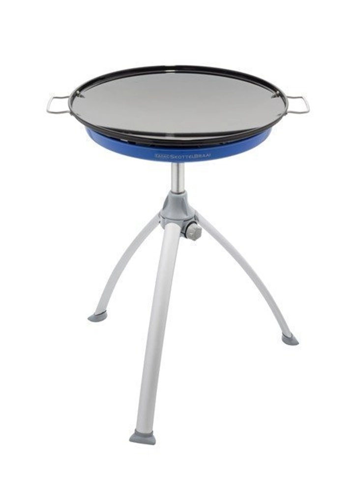 Dometic CADAC Skottel Braai portable gas BBQ with tripod stand and large cooking surface for camping and outdoor cooking