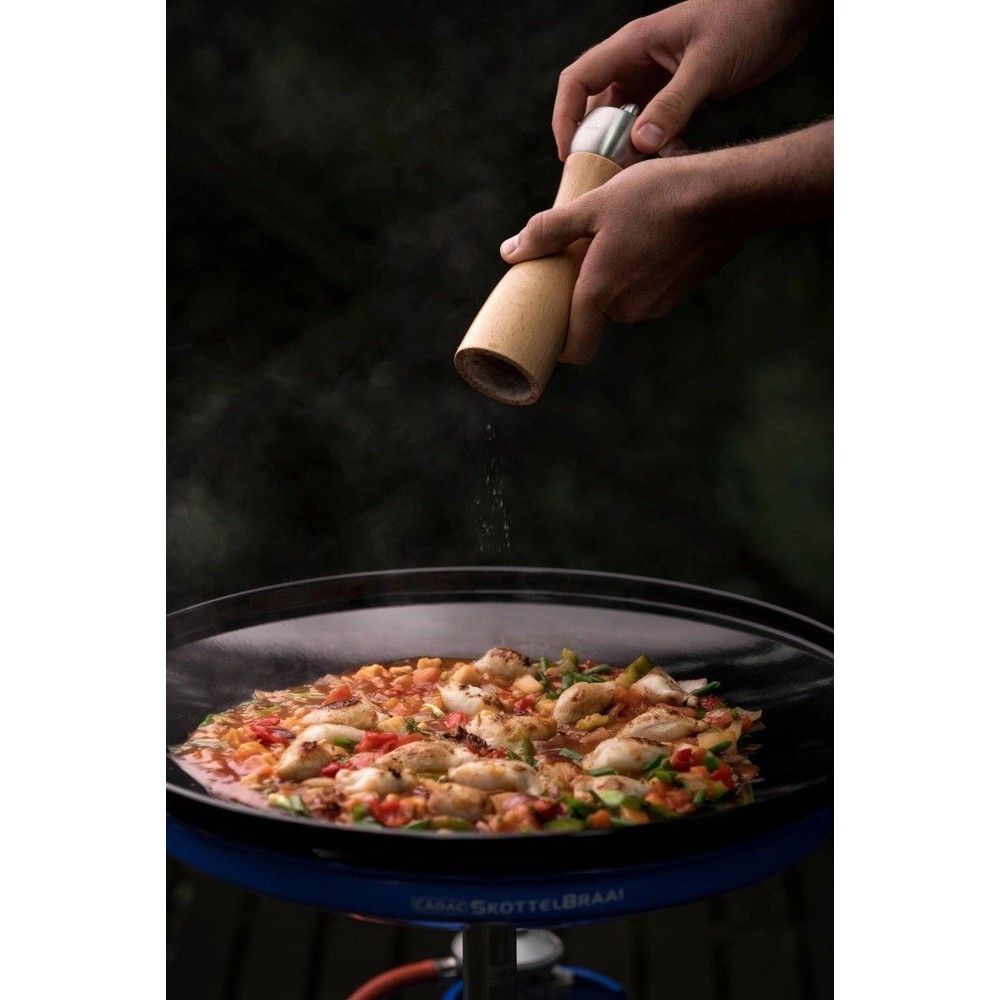 Dometic CADAC Skottel Braai portable gas BBQ with tripod stand and large cooking surface for camping and outdoor cooking