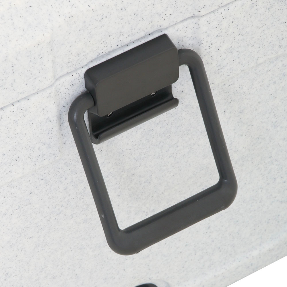 Close-up of Dometic Cool Ice cooler ergonomic carry handle designed for durability and transport