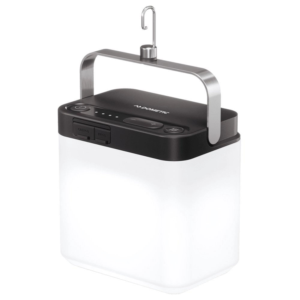 Dometic GO Area Camp Light LED lantern with hanging hook, 400 lumens brightness, Bluetooth control and built-in powerbank