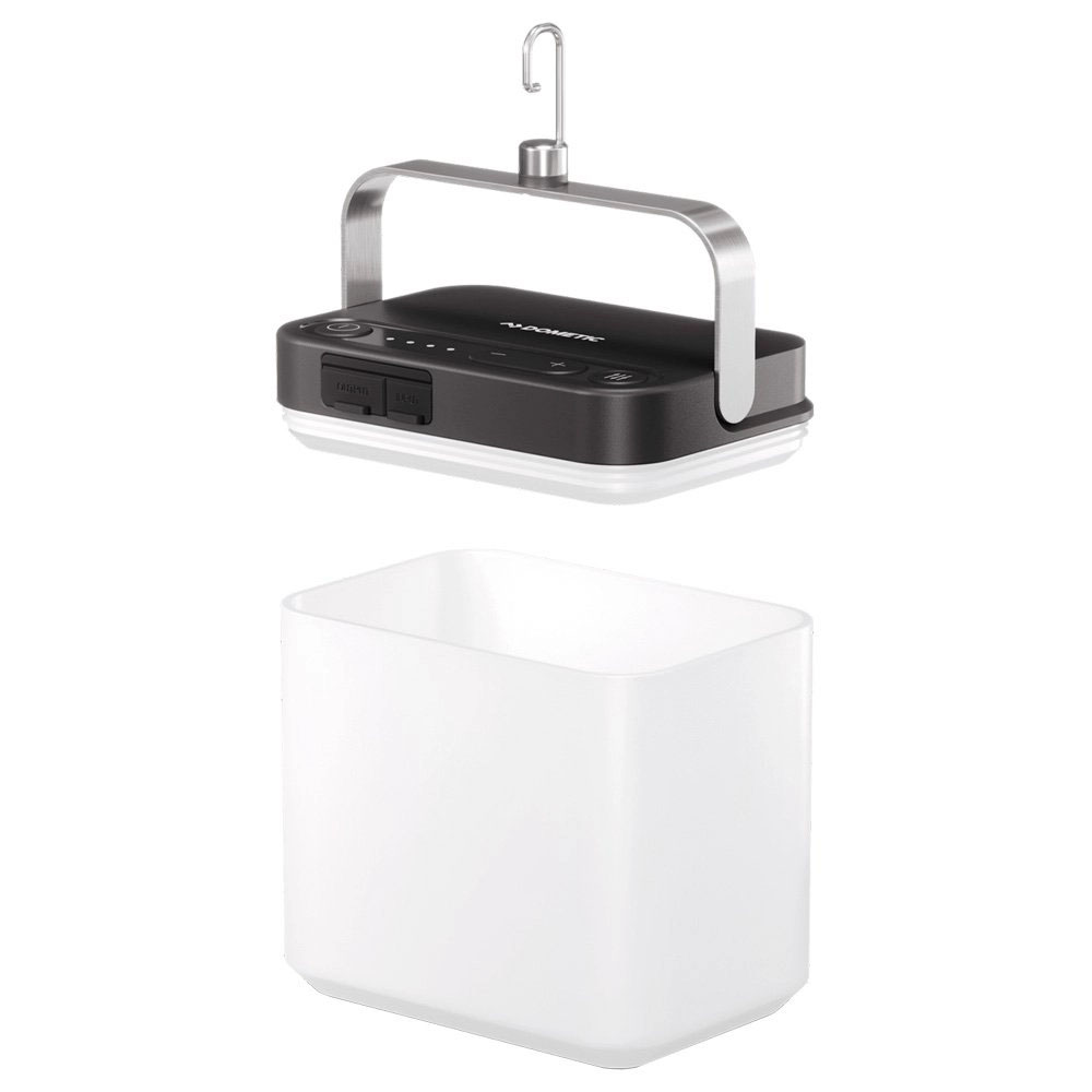 Dometic GO Area Camp Light LED lantern with hanging hook, 400 lumens brightness, Bluetooth control and built-in powerbank
