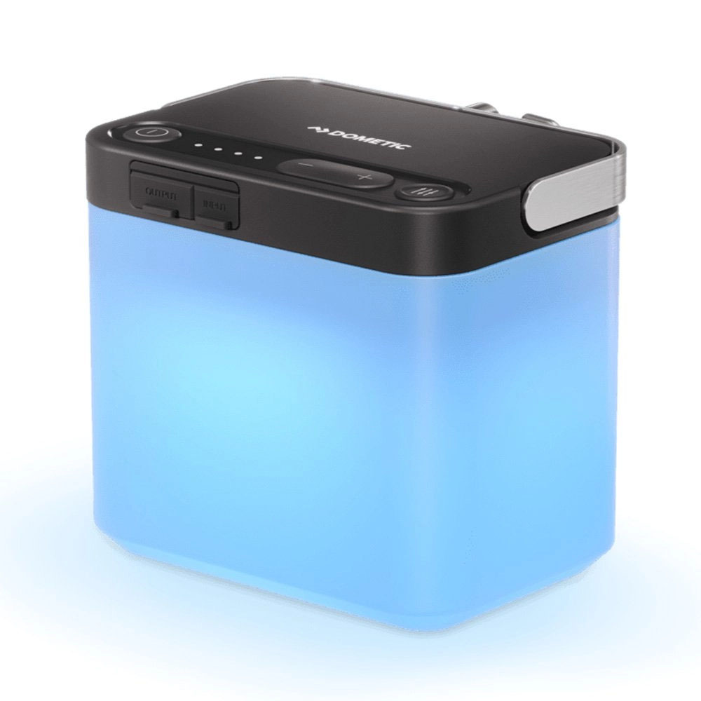 Dometic GO Area Camp Light LED Lantern 400 Lumens Bluetooth Powerbank Dometic GO Area Camp Light LED lantern with hanging hook, 400 lumens brightness, Bluetooth control and built-in powerbank