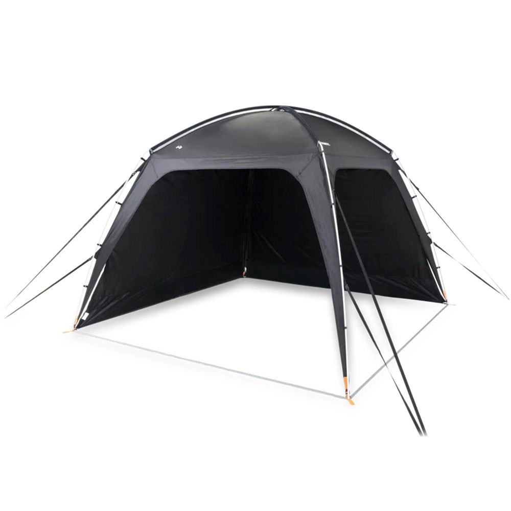 Dometic GO Compact Sun Shelter 3x3 with Side Walls Setup Dometic GO Compact 3x3 waterproof sun shelter with side walls set up for camping