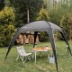 Dometic GO Compact Sun Shelter 3x3 with Side Walls Setup Dometic GO Compact 3x3 waterproof sun shelter with side walls set up for camping