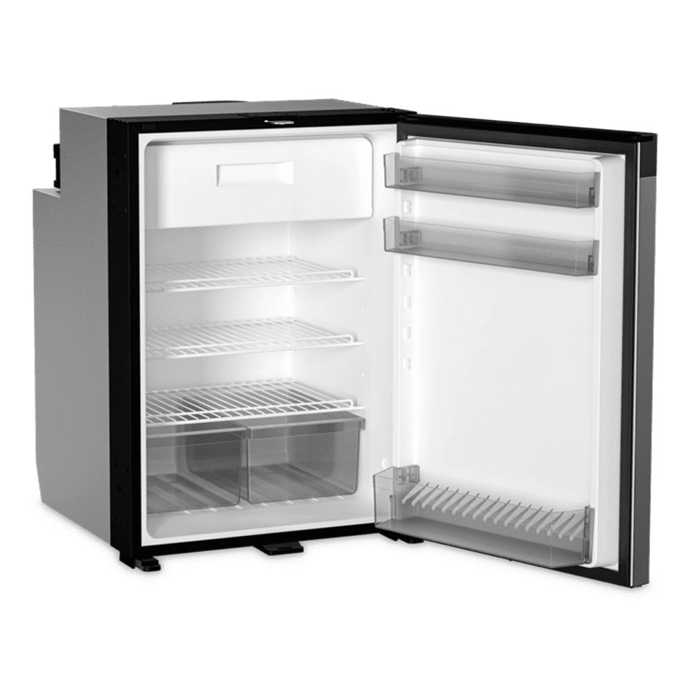 Interior of Dometic NRX 115C fridge freezer with adjustable shelves and door storage compartments
