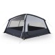 Dometic Reunion FTG 5X5 Redux inflatable air tent front view showing extended awning and guy lines for outdoor camping