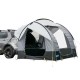 Dometic Tailgater Travel Pod SUV Awning Tent Dometic Tailgater Travel Pod attached to SUV creating sheltered camping space with enclosed awning tent
