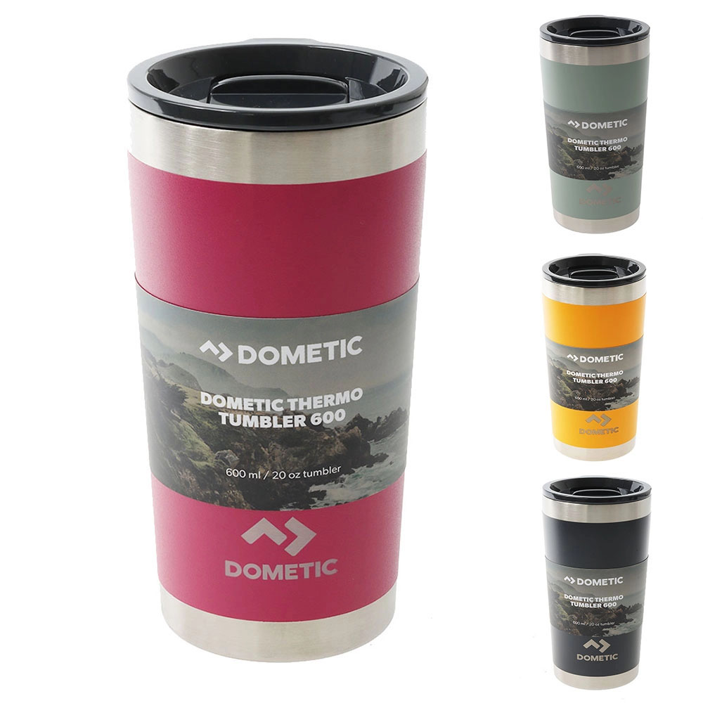 Dometic 600ml insulated thermo tumbler travel mug available in multiple colours for hot and cold drinks