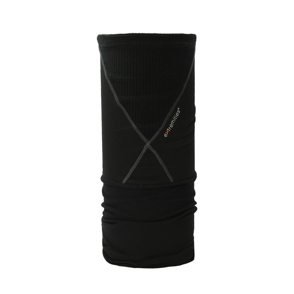 Black Extremities Flux thermal neck warmer with breathable stretch fabric for winter cycling running hiking and outdoor cold weather use