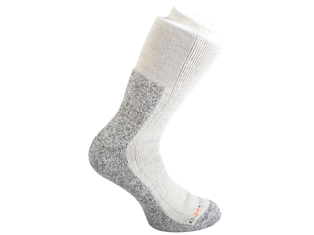 White and grey Extremities Mountain Toester long thermal socks designed for hiking trekking mountaineering and winter outdoor use