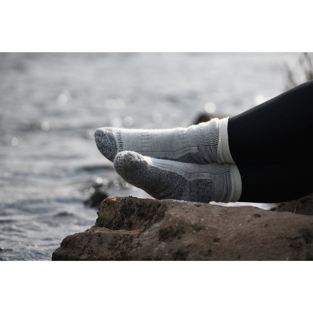 Extremities Mountain Toester Long Thermal Socks for Hiking and Cold Weather White and grey Extremities Mountain Toester long thermal socks designed for hiking trekking mountaineering and winter outdoor use