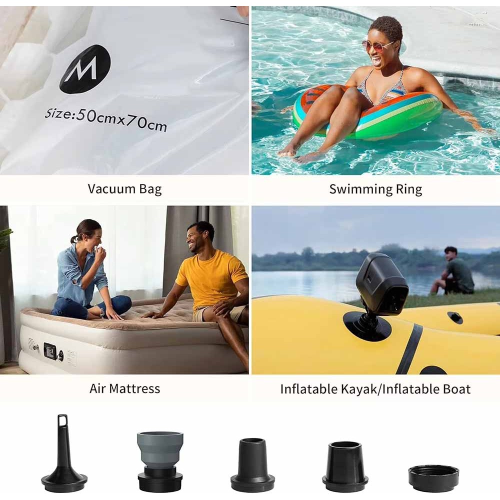flextail-max-boat-pump-accessories FLEXTAIL boat pump with included nozzles and USB cable