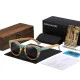 GM natural bamboo polarised wooden sunglasses with handcrafted multicolour wood frame and UV protection lenses