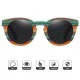 GM natural bamboo polarised wooden sunglasses with handcrafted multicolour wood frame and UV protection lenses