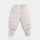 Lightweight insulated kids winter down pants designed with a quilted puffer construction, elastic waistband, and ribbed ankle cuffs for enhanced warmth and comfort. These windproof snow trousers help retain body heat while protecting children from cold we