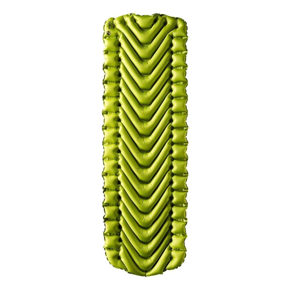 Klymit Static V2 Inflatable Camping Sleeping Pad Green Klymit Static V2 inflatable sleeping pad with ergonomic V chamber design for camping backpacking and hiking