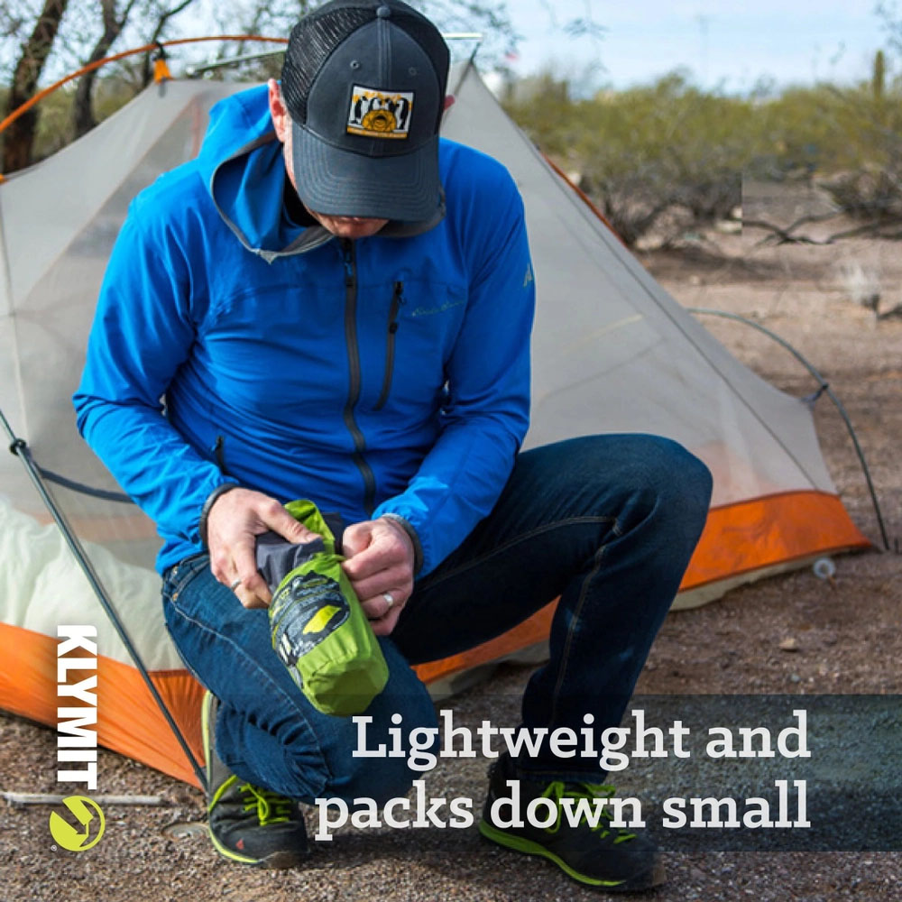 Klymit Static V2 Inflatable Camping Sleeping Pad Green Klymit Static V2 inflatable sleeping pad with ergonomic V chamber design for camping backpacking and hiking