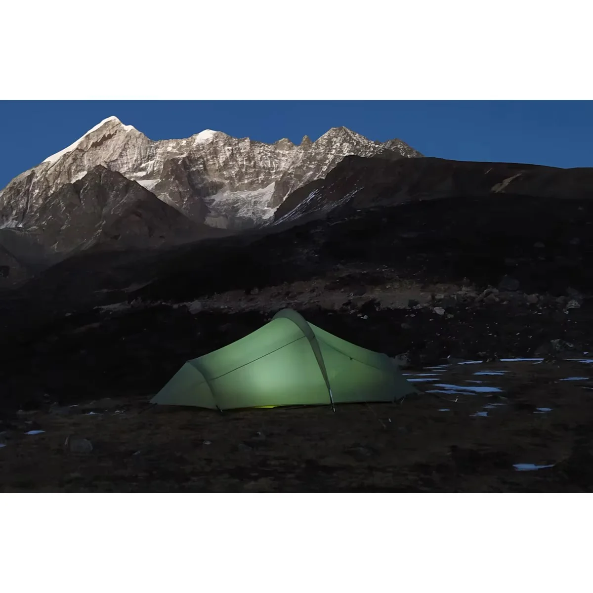 Knot Rusuo 1 person tunnel tent with green rainfly yellow floor inner mesh tent lightweight backpacking shelter with guy lines stakes and cover cloth included
