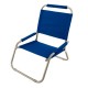LIFE! Alto high beach chair with blue fabric seat and lightweight foldable frame designed for beach trips, camping, outdoor events and relaxed seating