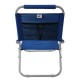 LIFE! Alto high beach chair with blue fabric seat and lightweight foldable frame designed for beach trips, camping, outdoor events and relaxed seating