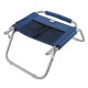 LIFE! Alto high beach chair with blue fabric seat and lightweight foldable frame designed for beach trips, camping, outdoor events and relaxed seating
