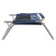 LIFE! Alto high beach chair with blue fabric seat and lightweight foldable frame designed for beach trips, camping, outdoor events and relaxed seating
