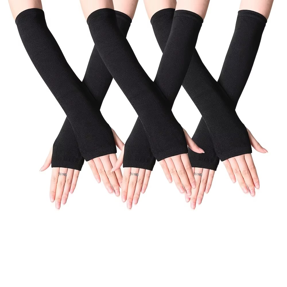 Long Fingerless Arm Warmer Gloves