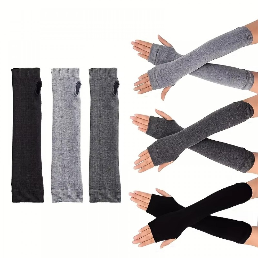 Long Fingerless Arm Warmer Gloves