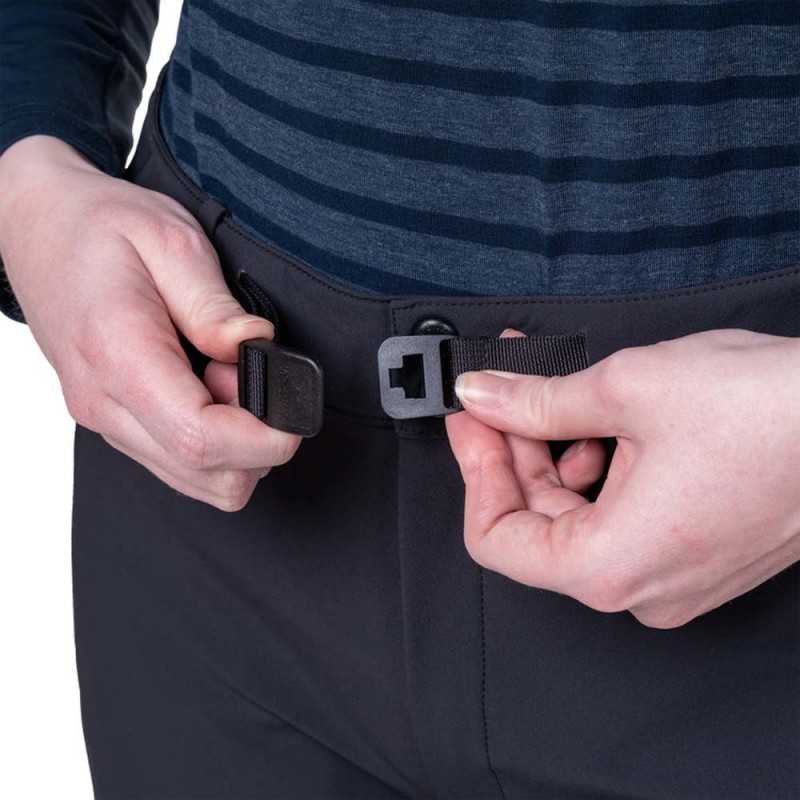 Front view of the Mountain Equipment Chamois Women's Softshell Pants showcasing their sleek and technical design.