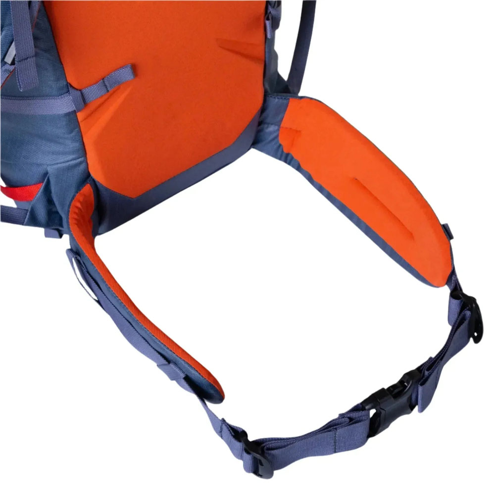 Side view of  Sulphur Mountain Equipment Fang 35 Backpack with hip belt and top lid