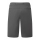 Rear view of lightweight grey mountain shorts showing zippered back pocket and streamlined cut