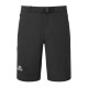 Black technical shorts with integrated belt and minimalist front design, ideal for summer mountain adventures
