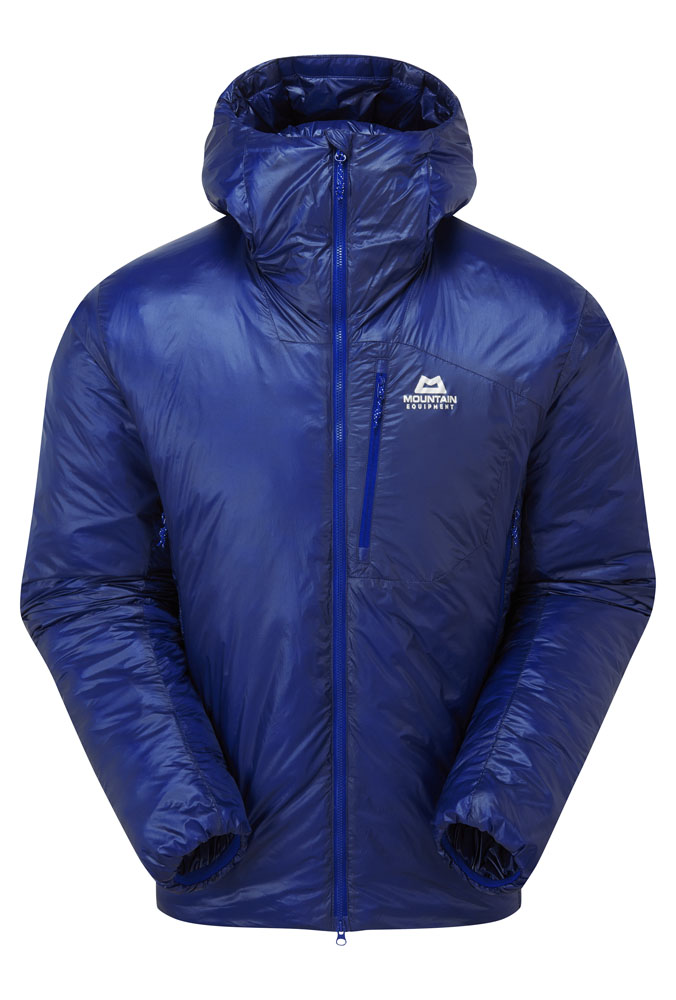 Men’s Mountain Equipment Oreus insulated jacket in  with full front zip and chest pocket, displayed on white background