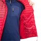 Interior view of red Mountain Equipment Particle Hooded women’s jacket showing internal stash pocket