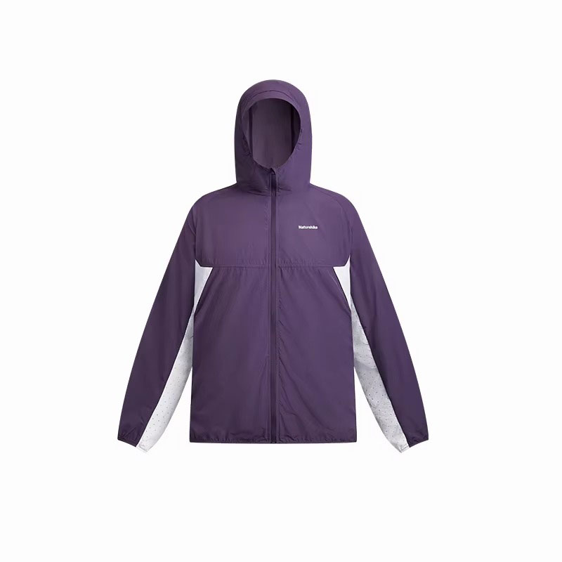 Ultralight outdoor hooded windbreaker jacket with full zip front and breathable fabric for hiking and travel