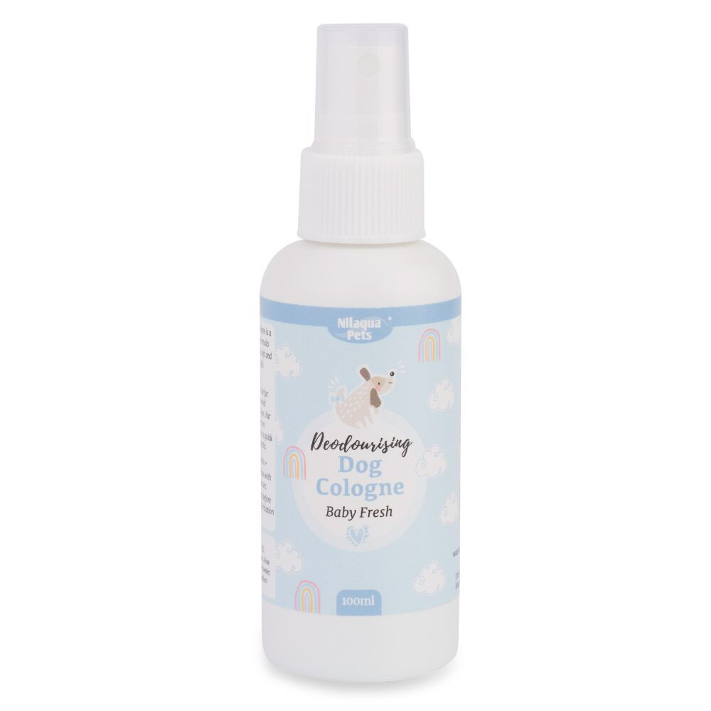 nilaqua pets baby fresh dog cologne 100ml deodorising grooming spray for dogs