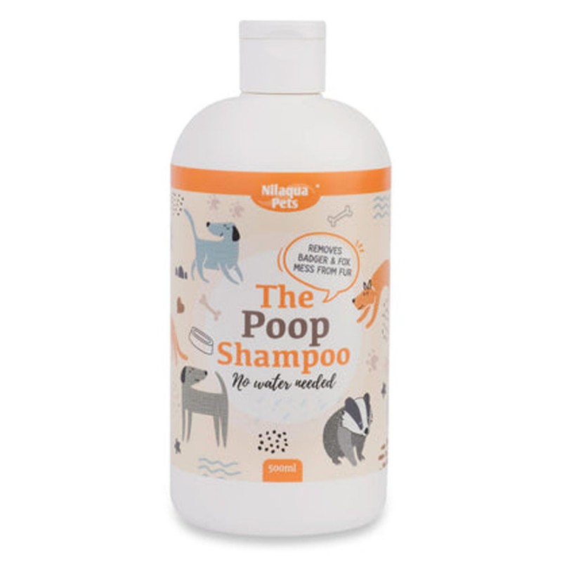 Nilaqua Pets Poop Shampoo waterless dog shampoo 500ml bottle for removing dirt and odours without water