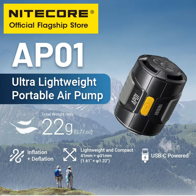 This rechargeable mini air pump is designed for inflating camping sleeping pads, air mattresses, vacuum storage bags, inflatable pillows, pool floats, and other outdoor gear. The durable portable construction makes it ideal for camping, backpacking, hikin