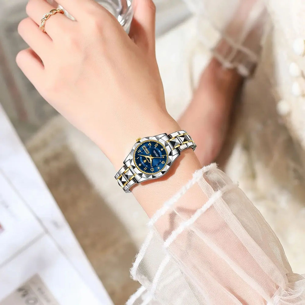 Luxury Quartz Watch Stainless Steel Waterproof Watch For Women