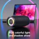 Zealot portable Bluetooth speaker with 40W output, RGB lighting effects, wireless connectivity and cylindrical design for powerful audio playback at home, outdoor gatherings, camping, travel and parties.