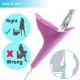 Portable women Urinal Funnel for Camping & Travel Portable silicone female urinal funnel with a collapsible storage case, designed for hygienic and convenient use during camping, hiking, travel, and outdoor activities.