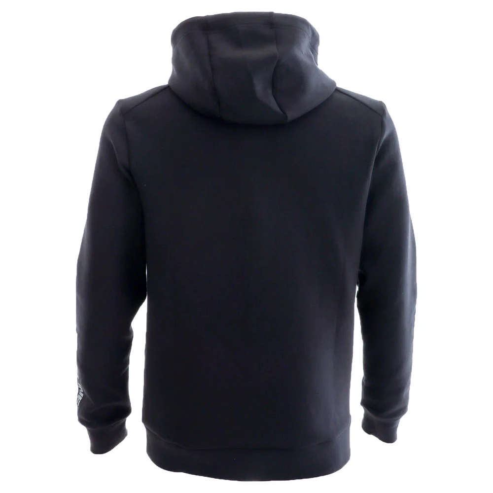 Ridgeline bonded technical mens black hoodie with full zip front and drawstring hood