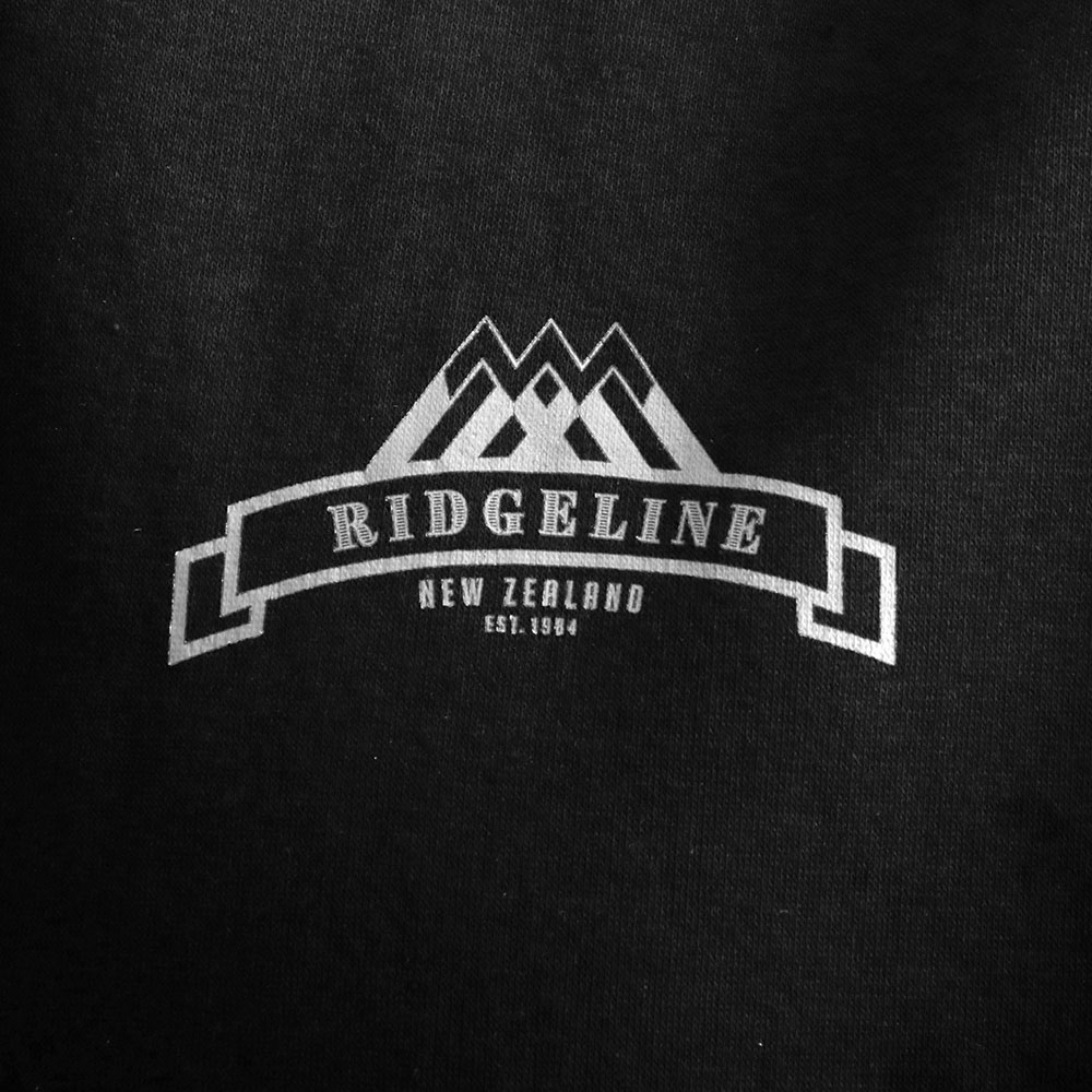 Ridgeline Impact mens black fleece hoodie with kangaroo pocket and drawstring hood