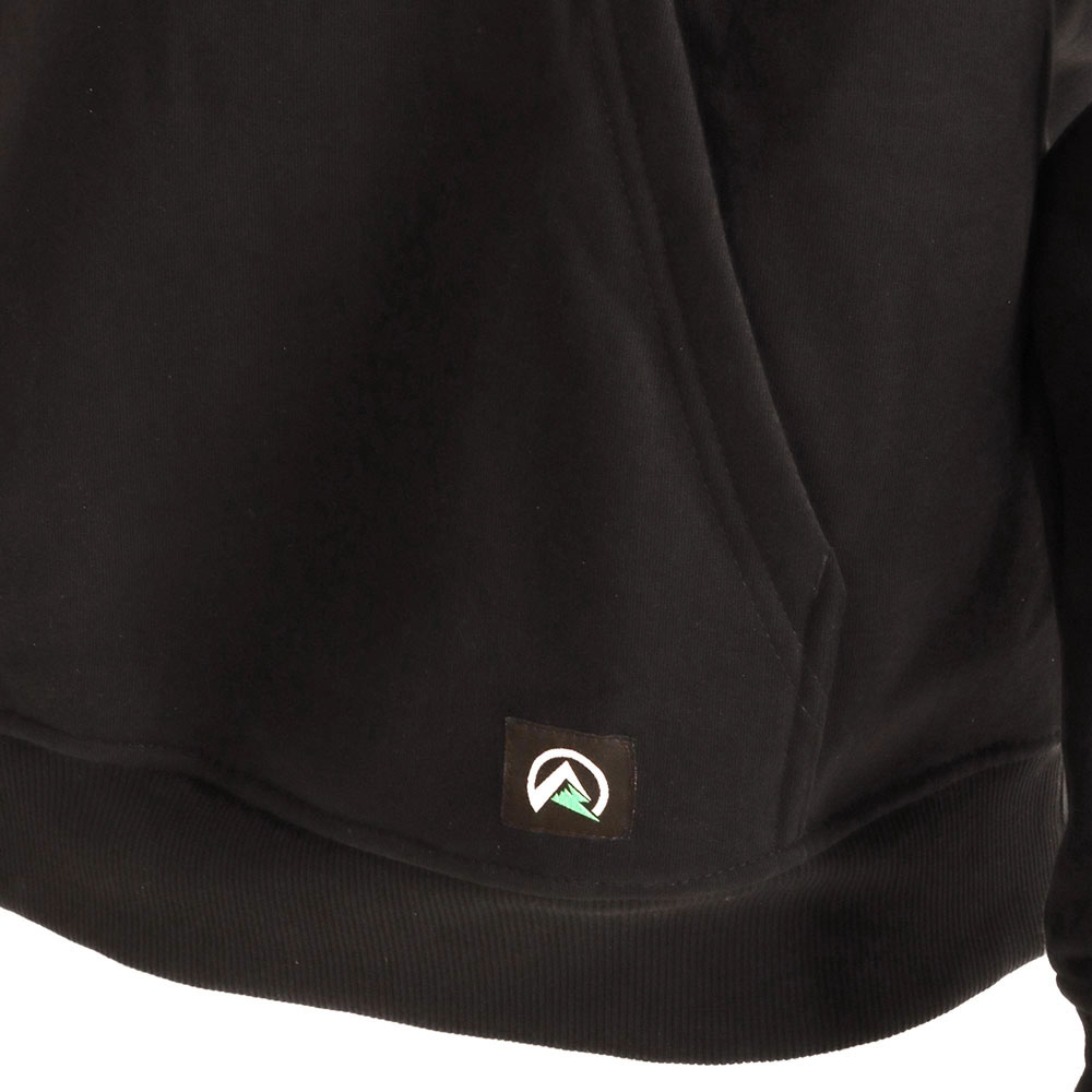 Ridgeline Impact mens black fleece hoodie with kangaroo pocket and drawstring hood