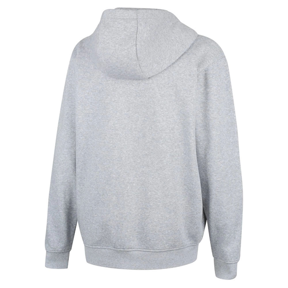 Ridgeline Impact recycled fleece womens zip hoodie in grey with full zip front hood and front pockets